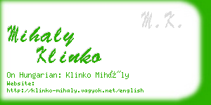 mihaly klinko business card